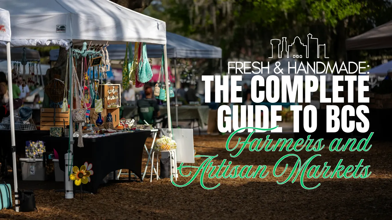 BCS farmers and artisan markets guide featuring local handmade goods